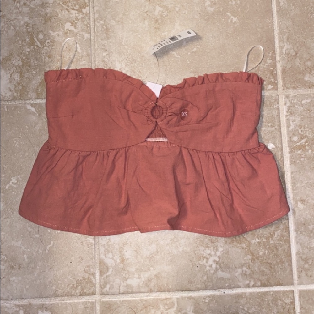PacSun Me To We O-Ring Ruffle Tube Top